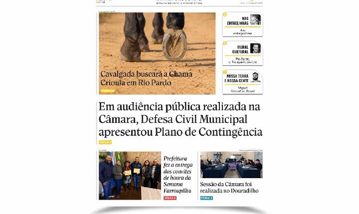CLIQUE PARA LER A EDIÇÃO DE 14 DE AGOSTO