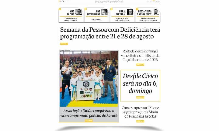 CLIQUE PARA LER A EDIÇÃO DE 21 DE AGOSTO