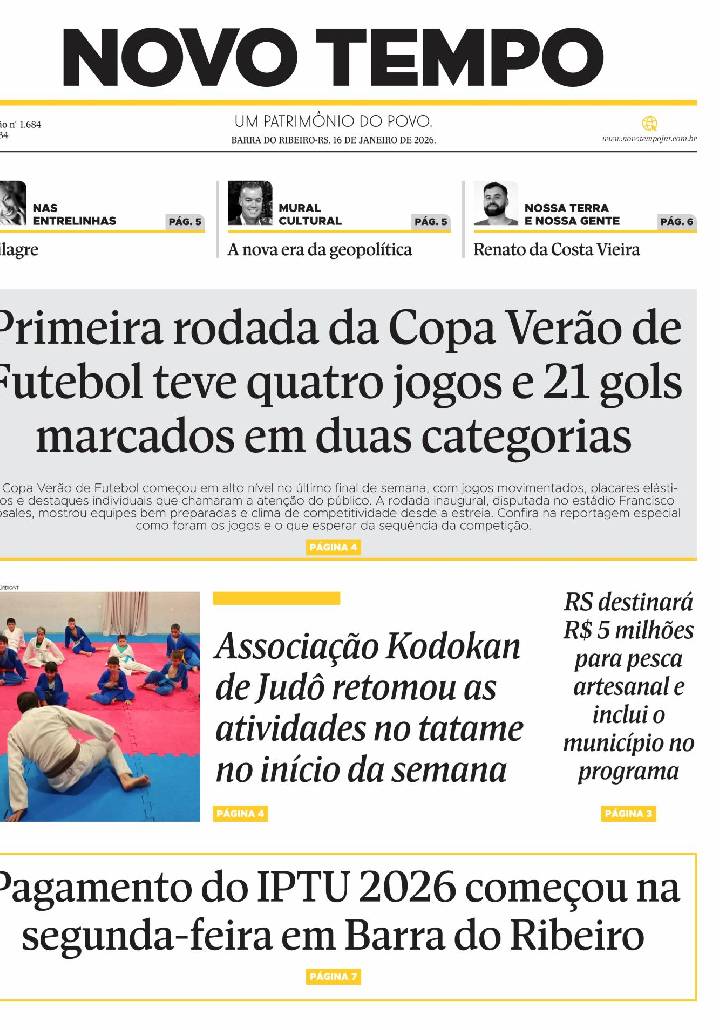 Edição de 16 de janeiro de 2026