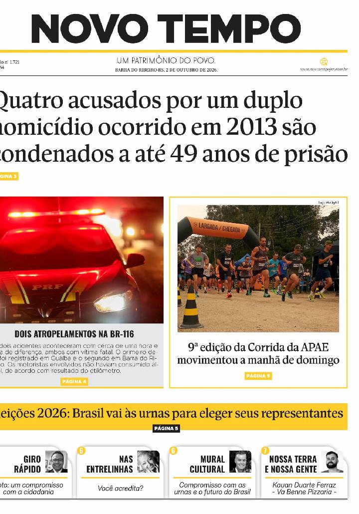 Edição de 2 de outubro de 2026