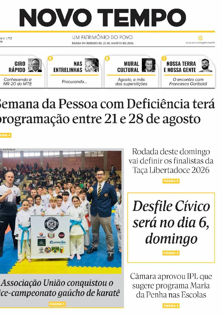 Edição de 21 de agosto de 2026