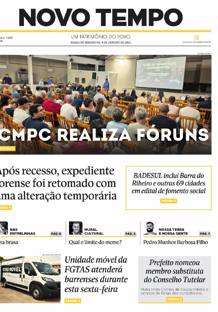 Edição de 9 de janeiro de 2026.