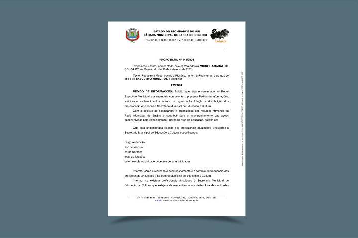 Vereador Miguel solicita informações sobre profissionais da Educação