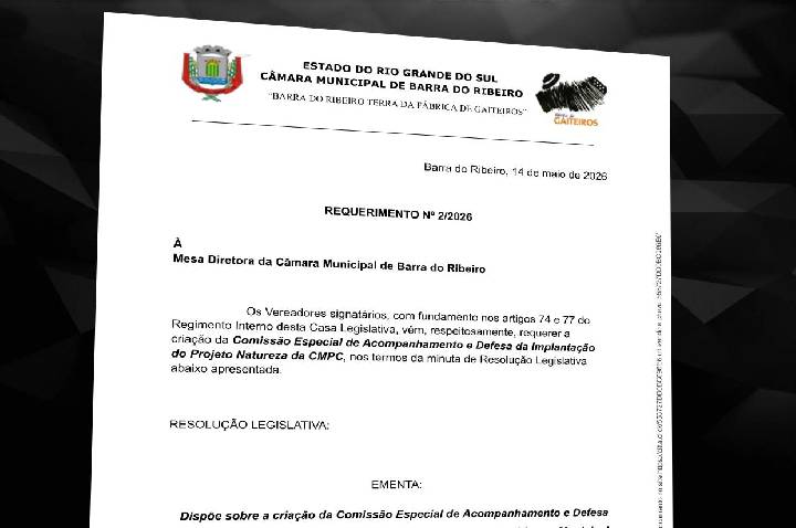 Vereadores protocolam requerimento para criação de Comissão Especial de acompanhamento do Projeto Natureza