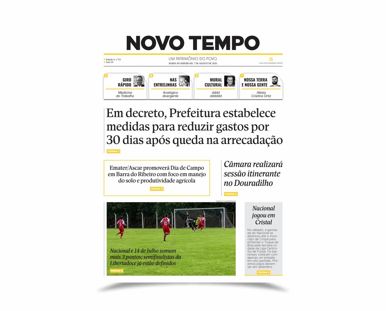 CLIQUE PARA LER A EDIÇÃO DE 7 DE AGOSTO