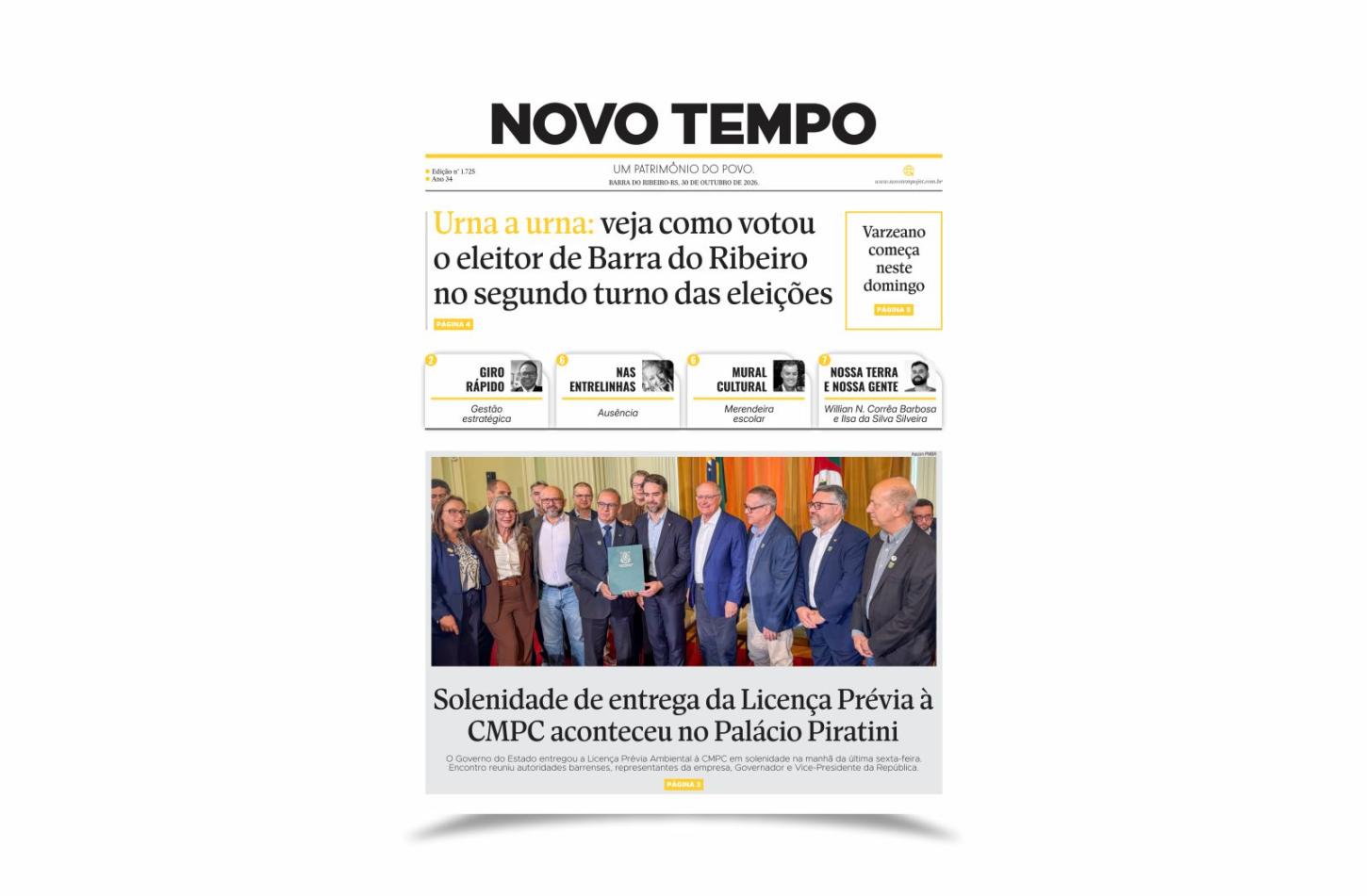 CLIQUE PARA LER A EDIÇÃO DE 30 DE OUTUBRO